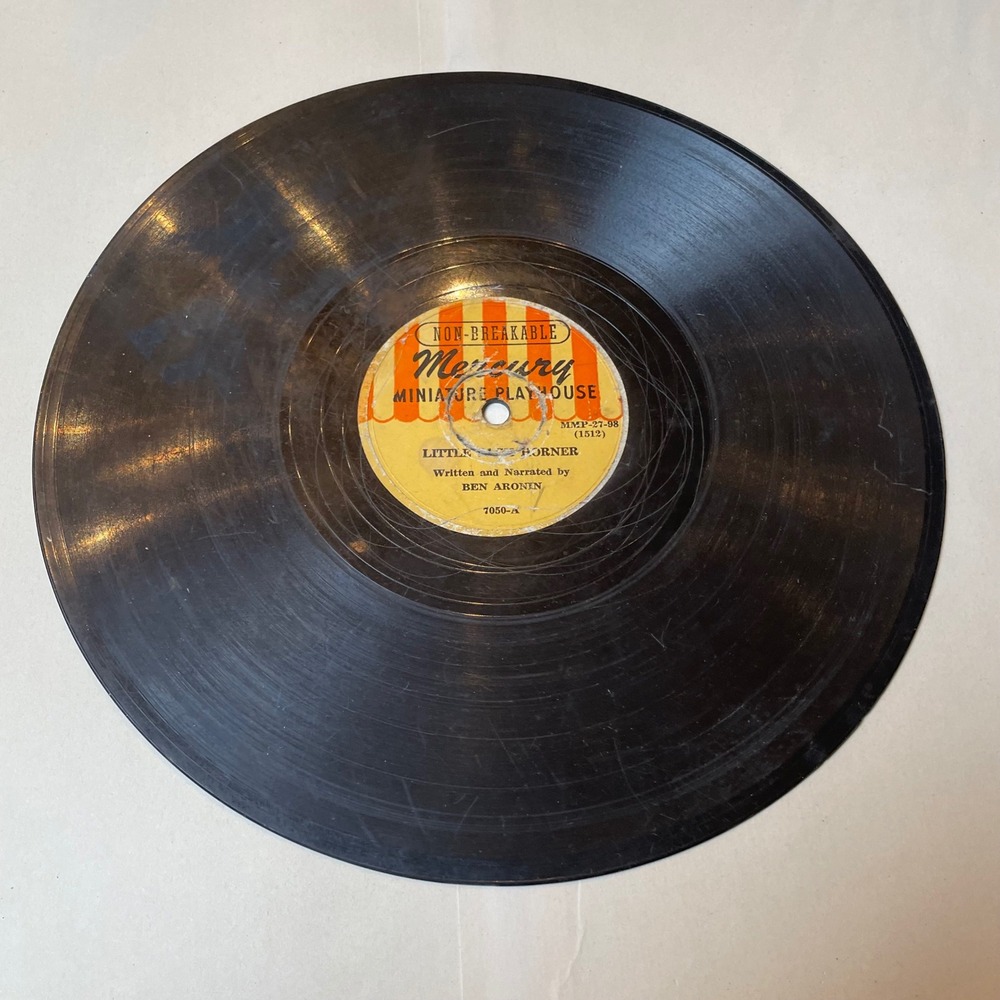 Vintage Mercury Miniature Playhouse Non Breakable Record Little‎ Horner 78 RPM